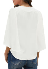 Load image into Gallery viewer, Women V-Neckline Button-Up Tie-Front Top